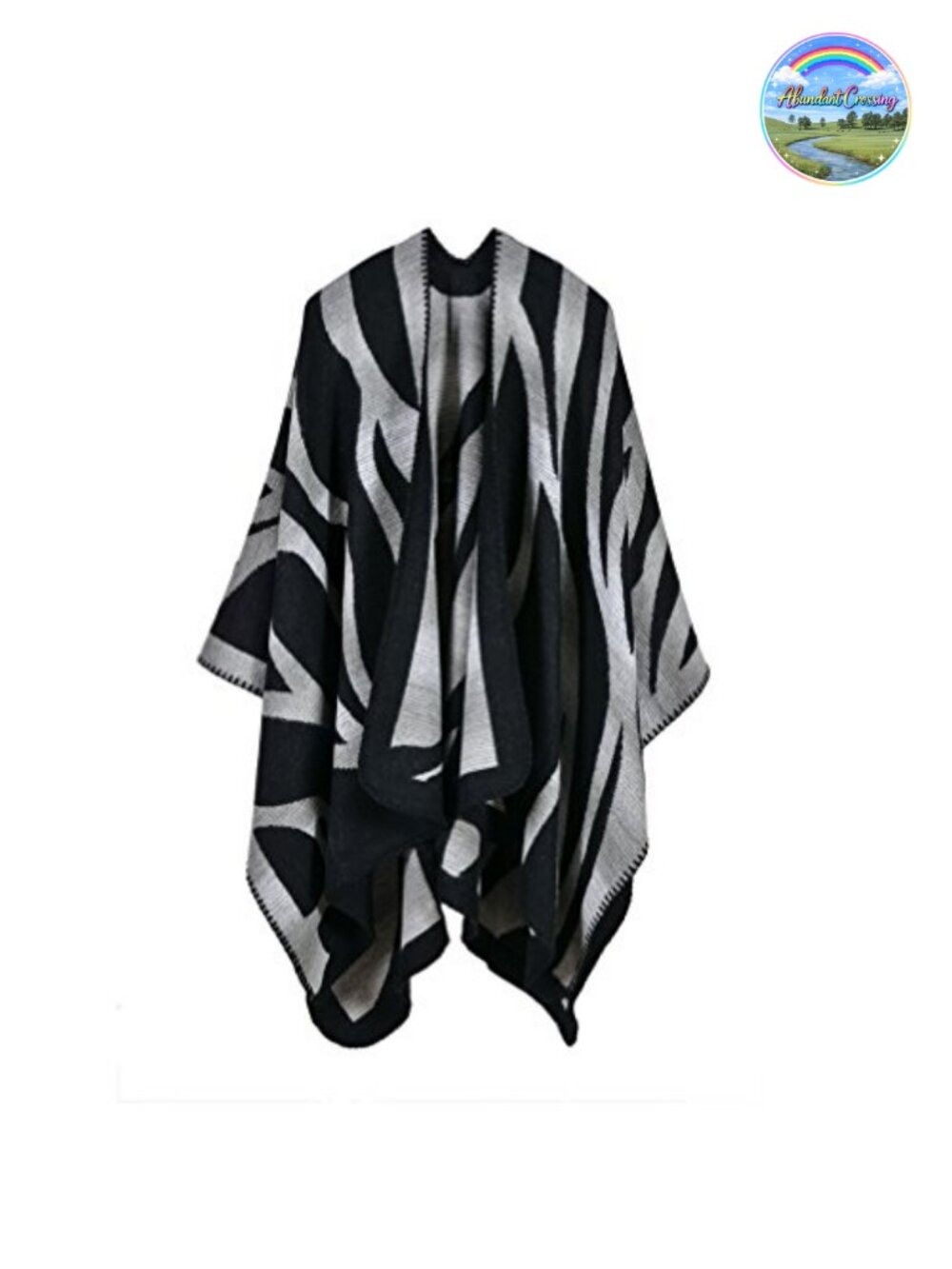 Women's Reversible Poncho Wrap Cape Shawl Cardigan